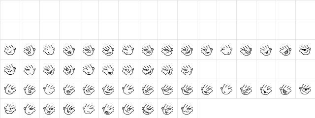 Many moods of Moe Regular Character Map