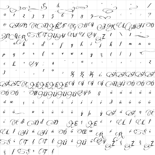 Many Weatz Regular Character Map Many Weatz Regular Character Map