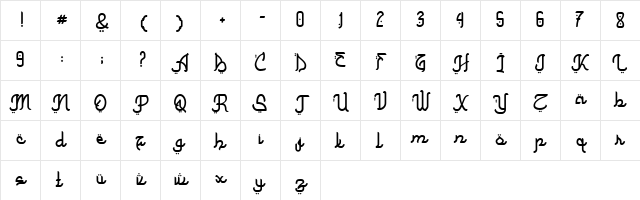 Jamillah Regular Regular Character Map
