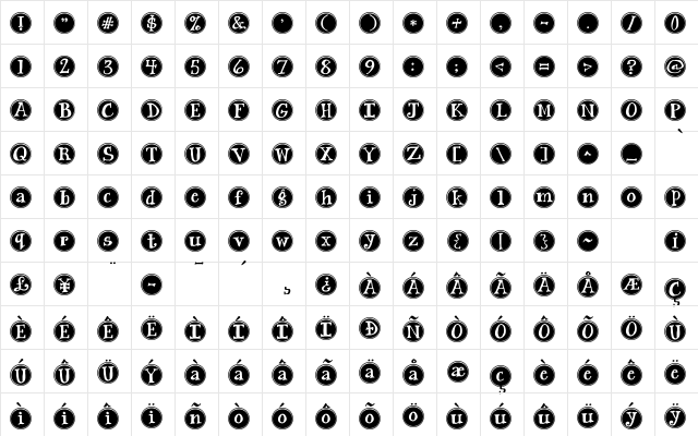 Janda Siesta Sunrise Regular Character Map