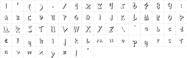 JaponesaShadow Regular Character Map