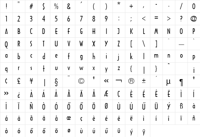 Architecture HU Plain Character Map