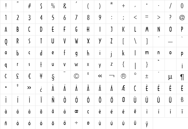 Archie Regular Character Map