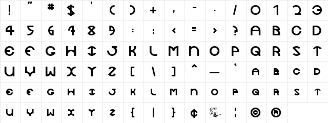 JaySetch Bold Character Map JaySetch Bold Character Map
