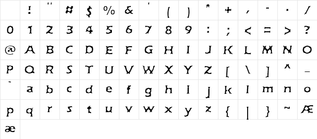 Jekyll (BRK) Regular Character Map