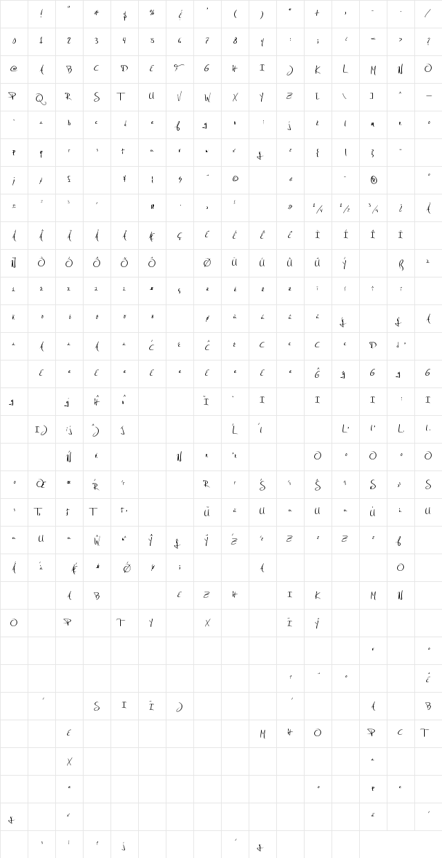 Jellyka - Estrya's Handwriting Regular Character Map Jellyka - Estrya's Handwriting Regular Character Map