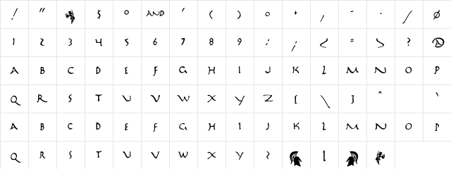 Marathon II Regular Character Map