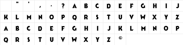 Jerk Reg Character Map Jerk Reg Character Map