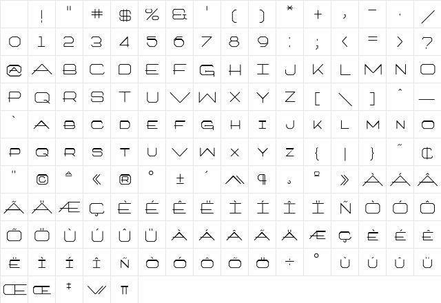 ArchitextOneType Regular Character Map