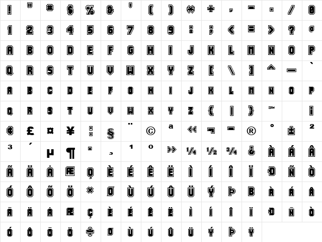 Jersey Normal Character Map