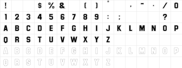 JerseyPlus Regular Character Map JerseyPlus Regular Character Map