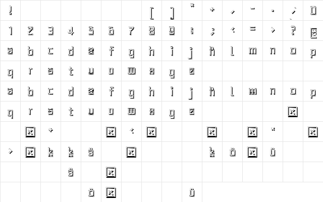ArchitypoShadow Regular Character Map
