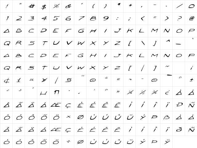 Jetta Italic Italic Character Map Jetta Italic Italic Character Map