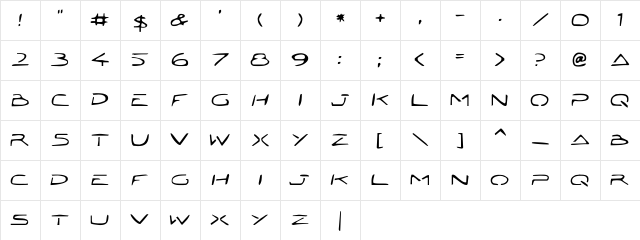 Jetta Tech Regular Character Map