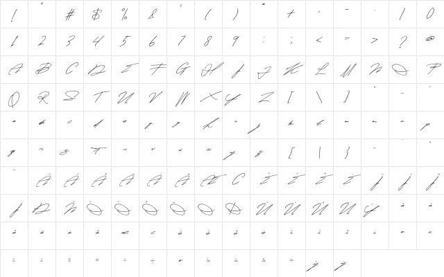 Jeulimed Regular Character Map Jeulimed Regular Character Map