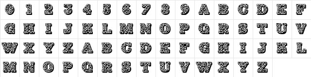 JFHollyNites Regular Character Map