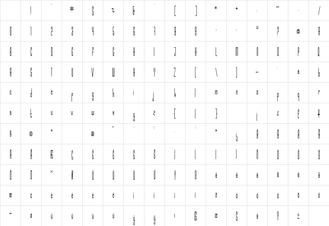 Marbellya Cond Regular Character Map Marbellya Cond Regular Character Map