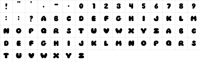 JI Chubby Caps JI Chubby Caps Character Map JI Chubby Caps JI Chubby Caps Character Map
