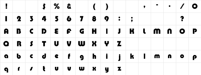 MarbleArch Regular Character Map