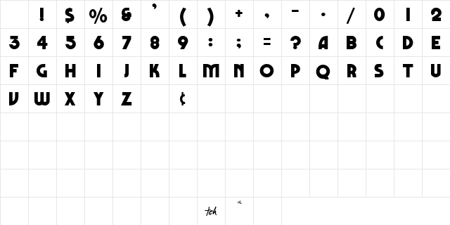 Marbolo Normal Character Map