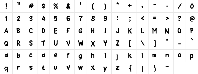 j Jellycow Regular Character Map