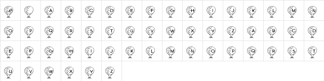 JLR Easy Tees Regular Character Map
