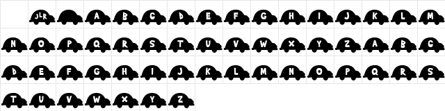 JLR Slug Bug Regular Character Map JLR Slug Bug Regular Character Map