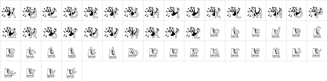 JNK ICESKATE Regular Character Map JNK ICESKATE Regular Character Map