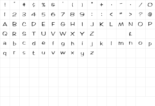 Arctic2 Regular Character Map