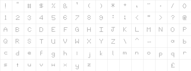 John 315 Regular Character Map