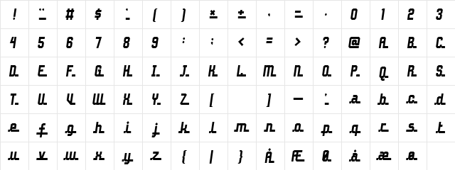 John Doe Regular Character Map