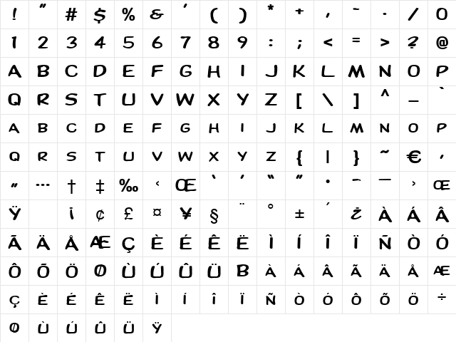 Marchese Regular Character Map Marchese Regular Character Map