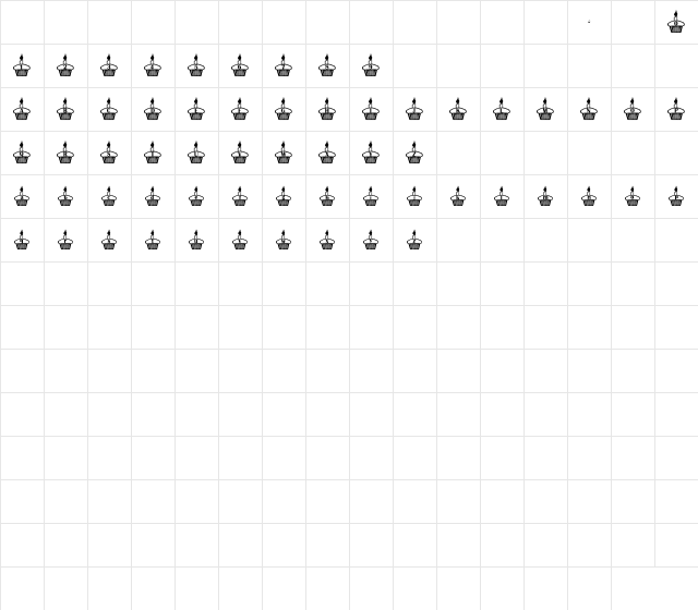 NewFont Regular Character Map