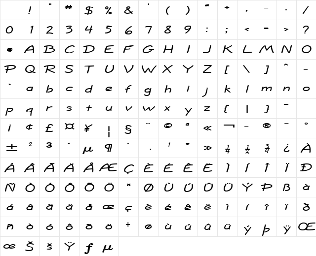 Jolt Extended Bold Character Map Jolt Extended Bold Character Map