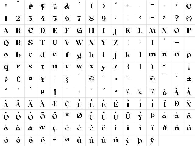 Marck Regular Character Map Marck Regular Character Map