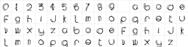 area LINEe Regular Character Map