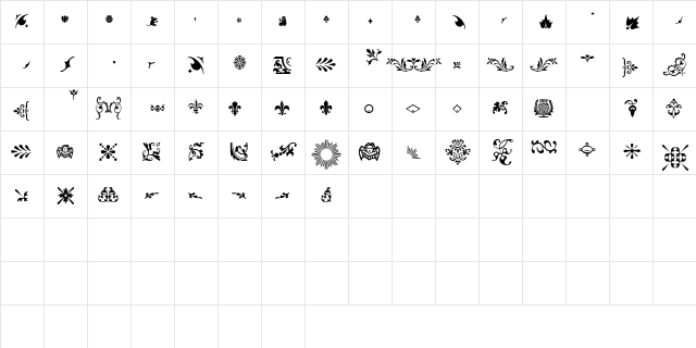 JournalDingbatsFiveSSK Regular Character Map