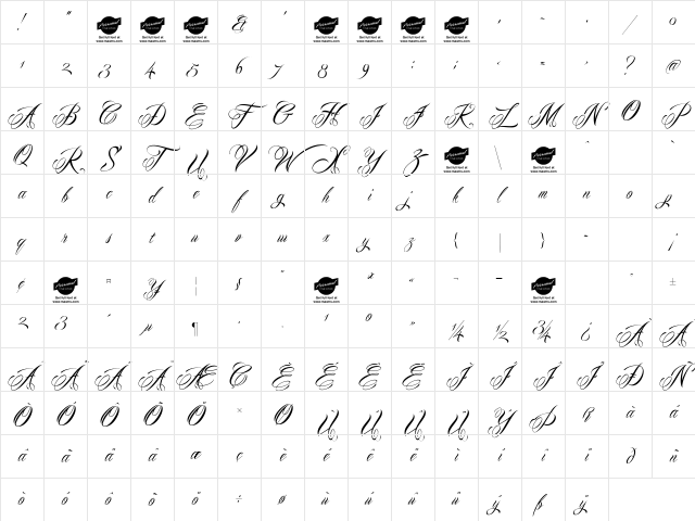 Mardian Demo Regular Character Map Mardian Demo Regular Character Map