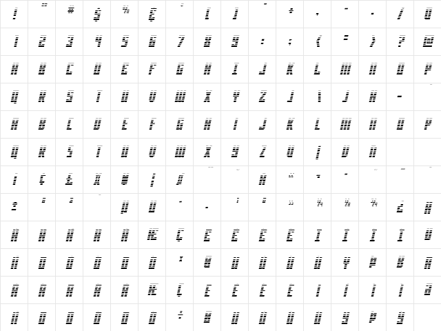 Joy Children Gradient Italic Regular Character Map
