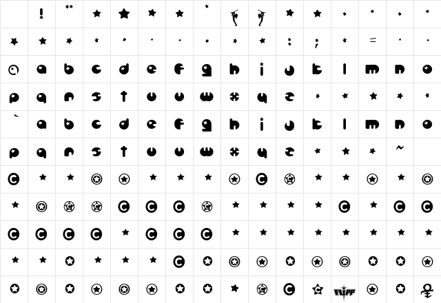 Jr.Popstar Regular Character Map
