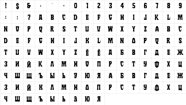 Margit Regular Character Map