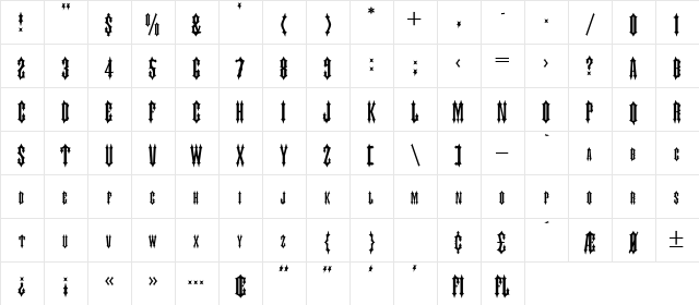 Judas Medium Character Map