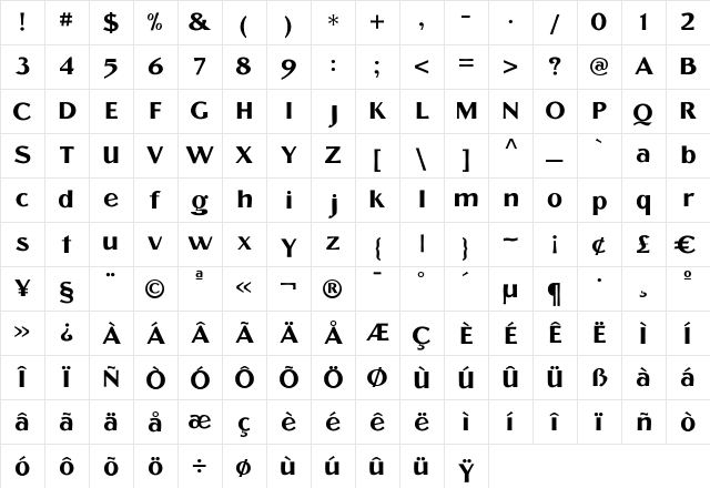 Julius Plain Regular Character Map Julius Plain Regular Character Map