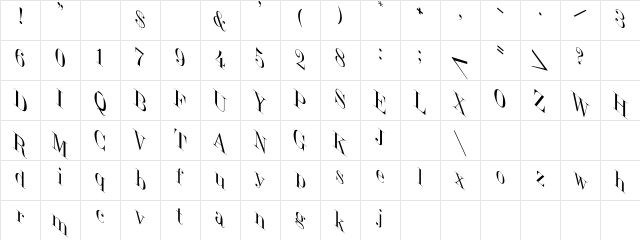 JumbleItalic Regular Character Map JumbleItalic Regular Character Map