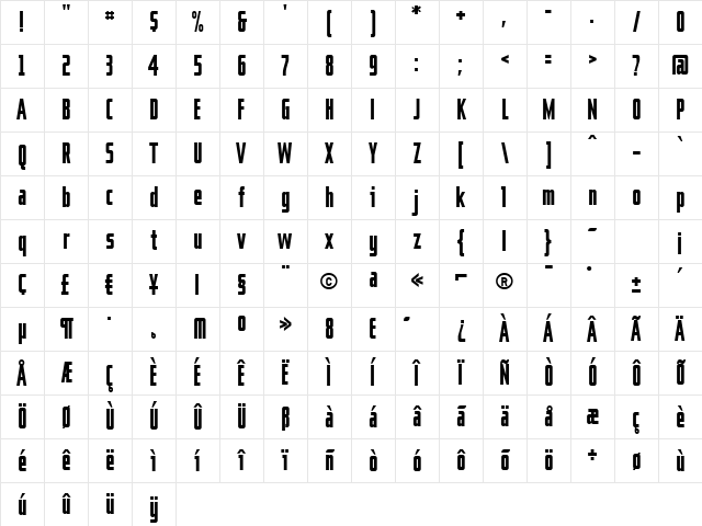 Jute SemiBold Character Map