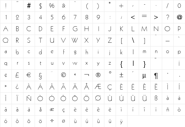 K791-Geometrical-Light Regular Character Map
