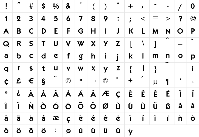 K792-Geometrical-Demi Regular Character Map