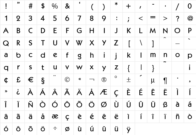 K792-Geometrical-Medium Regular Character Map