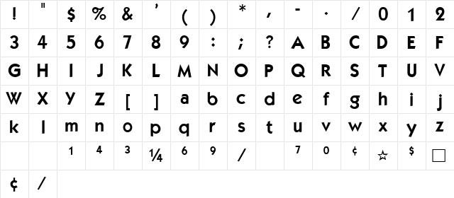 KabelDemi Regular Character Map KabelDemi Regular Character Map