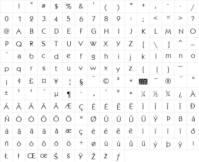 KabobLight Regular Character Map KabobLight Regular Character Map